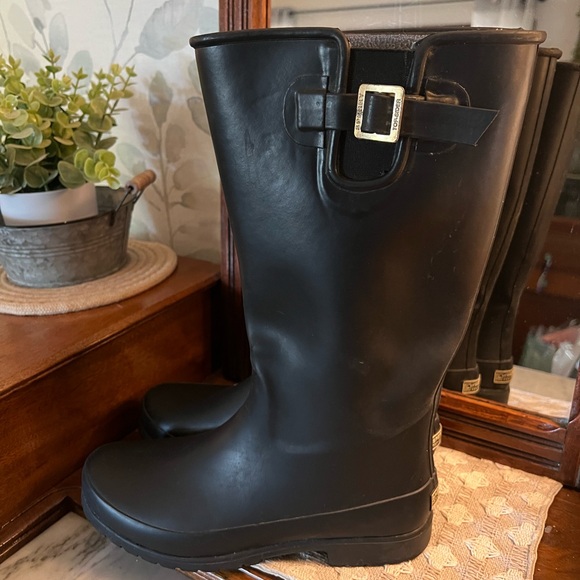 SPERRY Top-Sider Classic‎ Pelican lll Waterproof Rain Boots Black Gold Wms Sz 10 - Picture 2 of 7